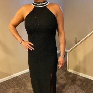 Black dress with slit